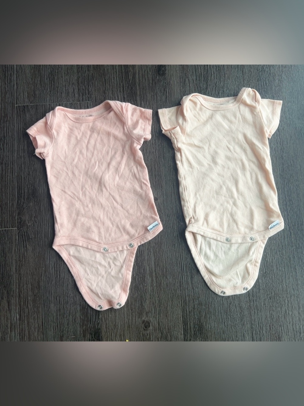 Gerber Pink and Cream Short-Sleeve Baby Bodysuits - 2 Pack
